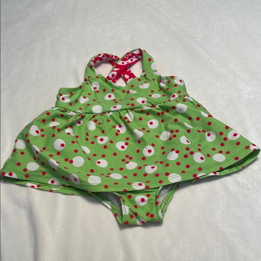 Green Polka Dot Baby swimsuit